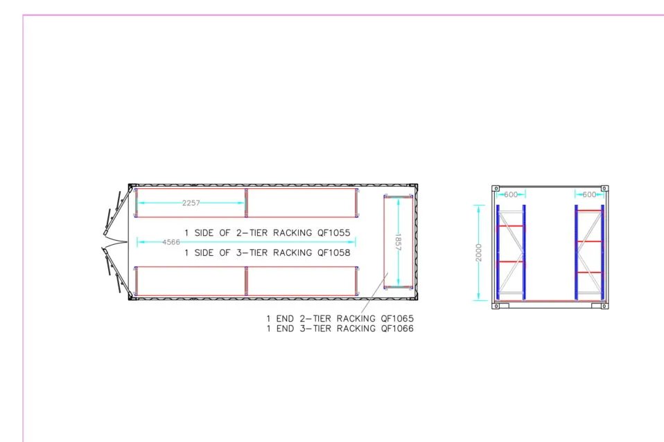 Adjustable, Heavy Duty Three Tier Racking For Rear Of Container - Image 3